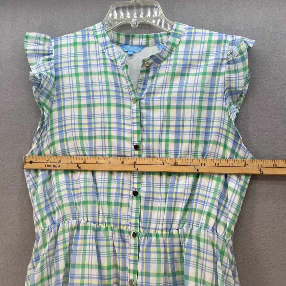 Draper James Women's RSVP Dress Size Medium Plaid Preppy Cottagecore Summer - Picture 8 of 10